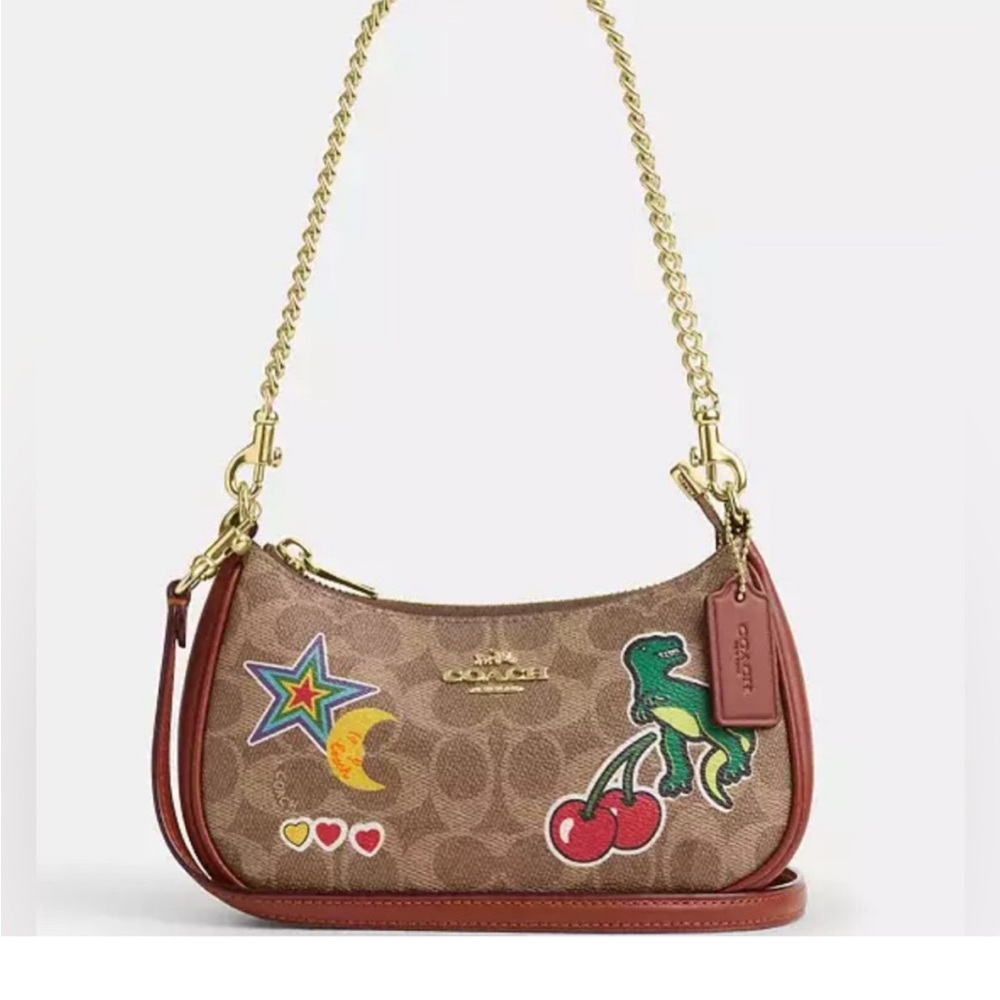 ❤️❤️❤️Coach Teri Mini Crossbody Bag In Signature Canvas With Sticker Print❤️❤️❤️